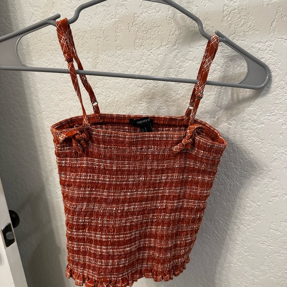 Forever 21 Women's Red Plaid Top